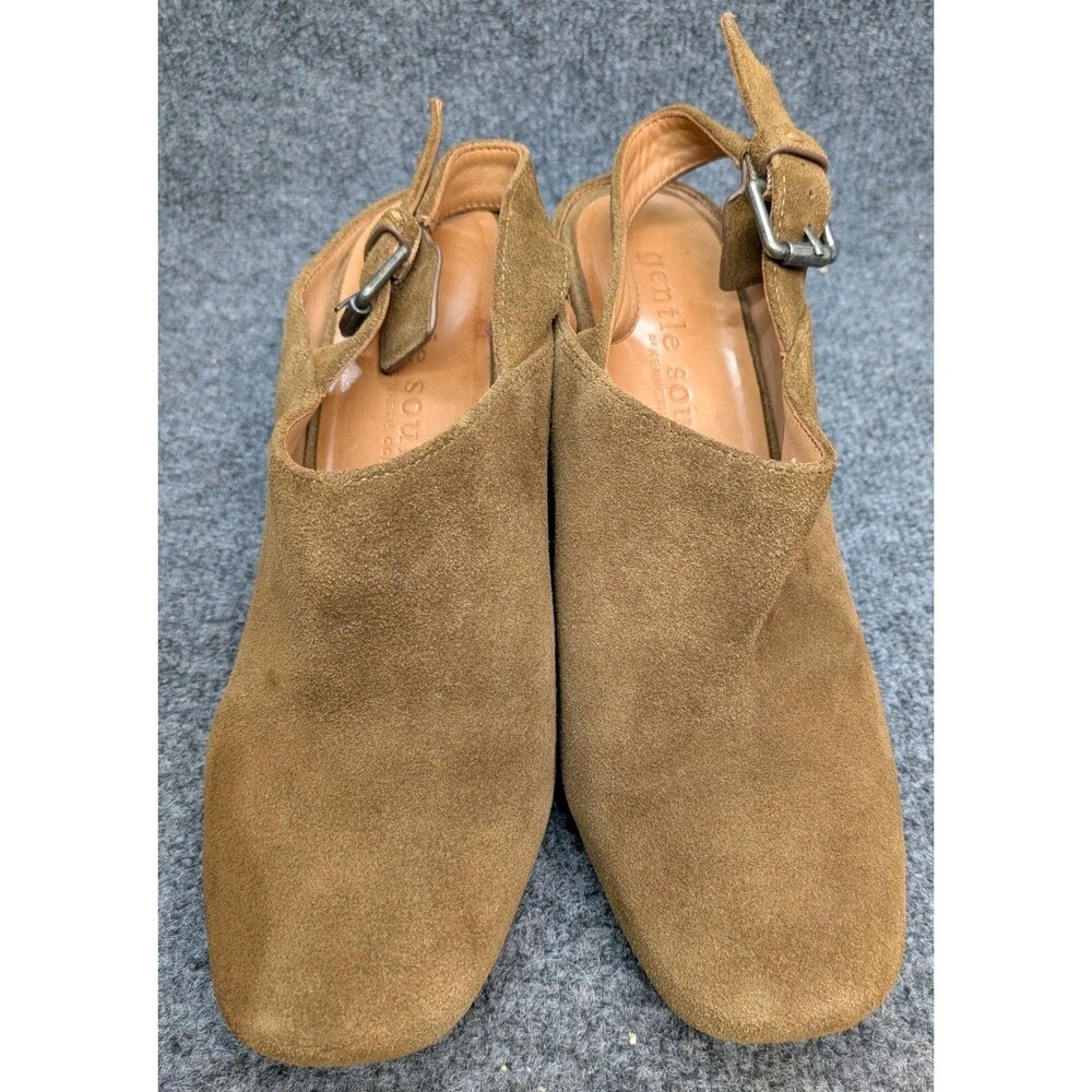 Gentle Souls Kenneth Cole Tami Womens 8.5 M Brown Suede Slingback Clogs Heels